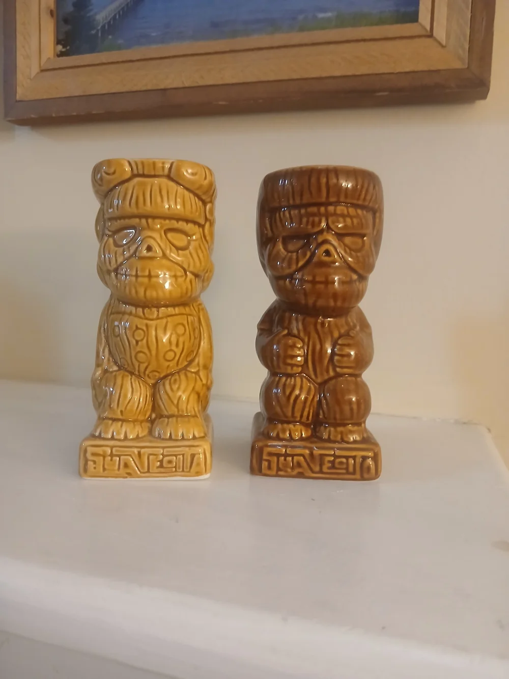 Suavecito Ceramic Tiki Mugs – Yellow and Brown Set